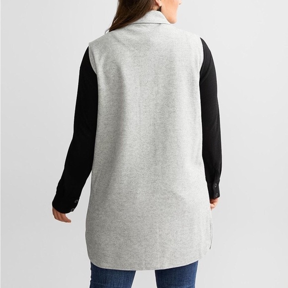 Buckle Red Brushed Knit Marled Vest - S - Picture 6 of 7